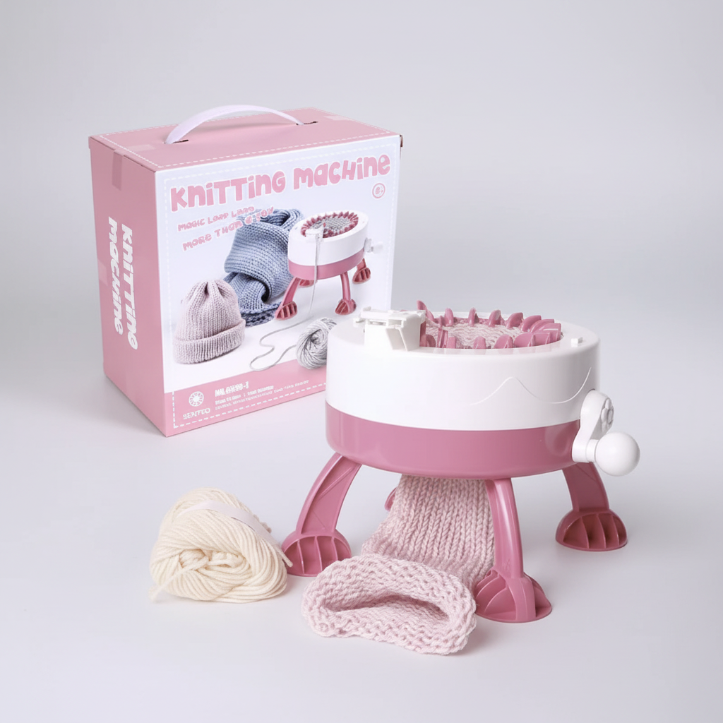 hand crank knitting machine circular loom DIY craft kit for hats scarves socks beginner knitting loom Basic - 22 Needle