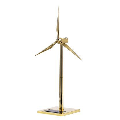 Puzzloria™ | DIY 3D Metal Windmill Solar Powered Wind Turbine Assembly Model Golden