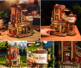 Completed 3D wooden tiger puzzle with custom ears and nose piece