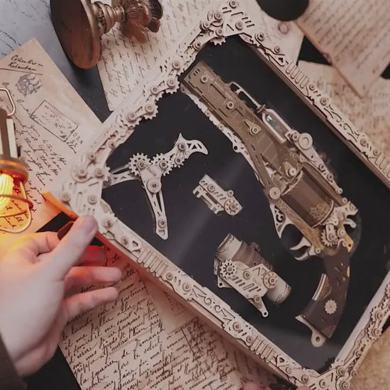 Puzzloria™ | Steampunk Revolution 3D Mechanical Revolver Puzzle - Puzzloria MOOD1-18580911