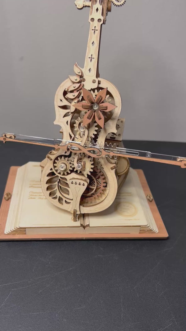 Puzzloria™ | Magic Cello Mechanical Music Box 3D Wooden Puzzle Video Review Thumbnail