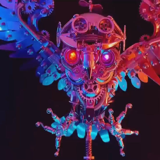 Puzzloria | 3D Nocturnal Owl DIY Steampunk Metal Assembly Animal Model - Video