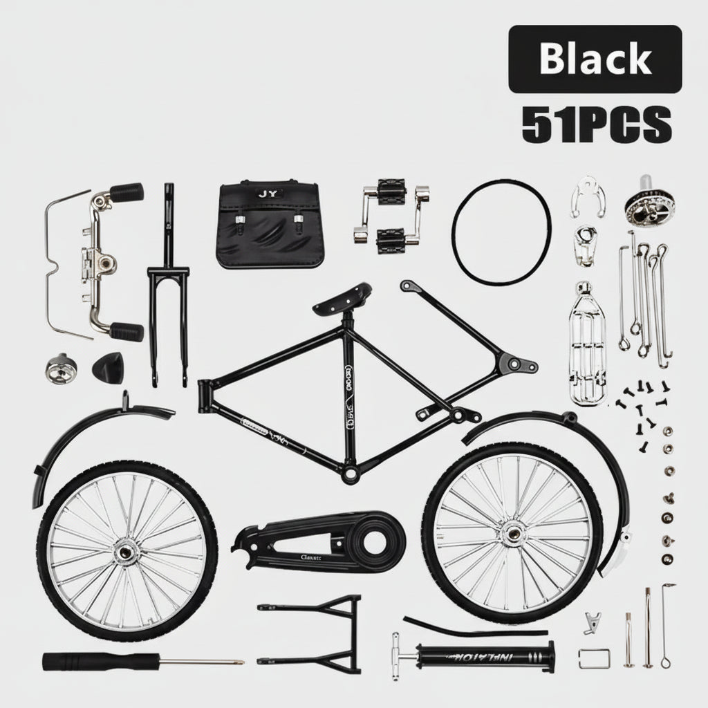 1:10 scale DIY retro bicycle model kit zinc alloy 51-piece assembly collectible by Puzzloria