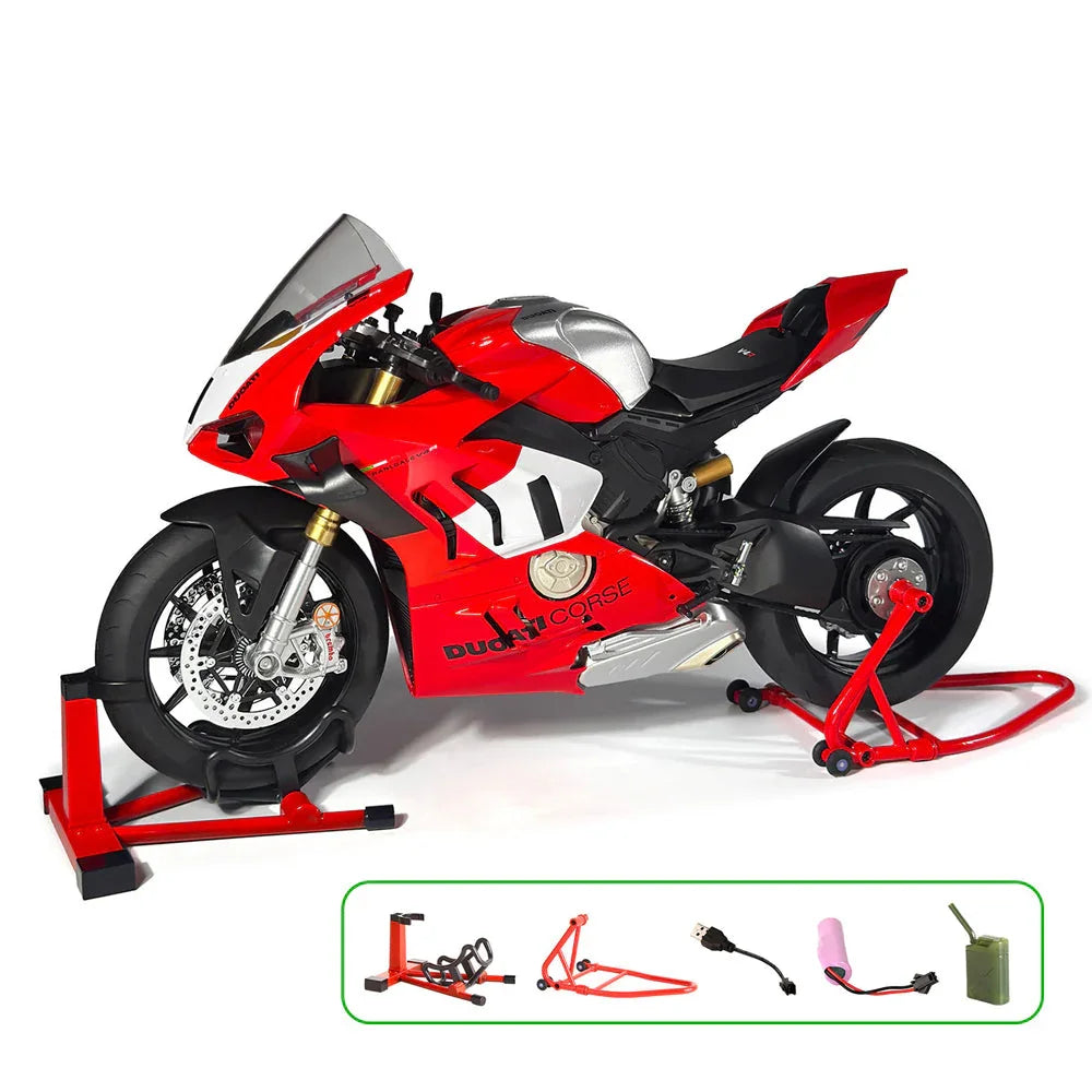1 6 ducati panigale v4r alloy diecast motorcycle model corse racing livery with led headlight engine sound for collectors