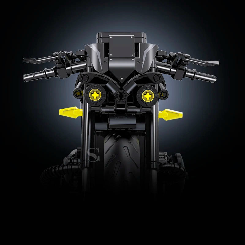 Black - 538 Pcs
1:8 scale black streetfighter motorcycle building blocks naked bike model kit