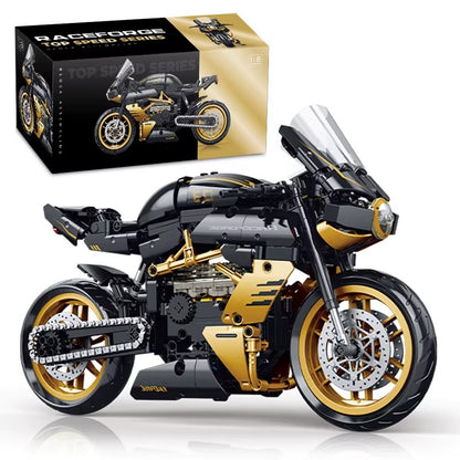 Gold - 506 Pcs
1:8 scale gold cafe racer motorcycle building block set sport touring model kit