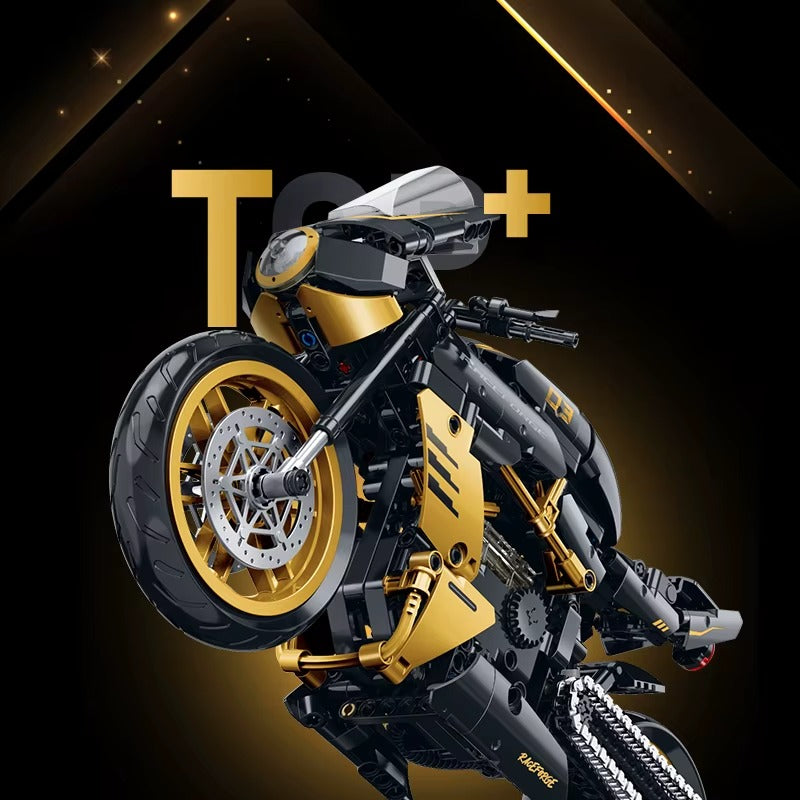 Gold - 506 Pcs
1:8 scale gold cafe racer motorcycle building block set sport touring model kit