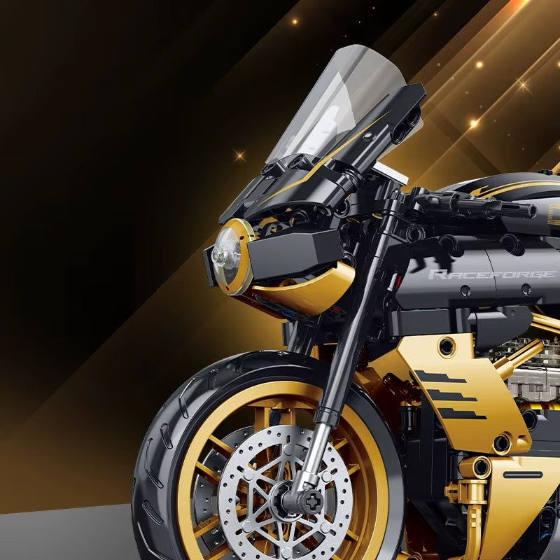Gold - 506 Pcs
1:8 scale gold cafe racer motorcycle building block set sport touring model kit