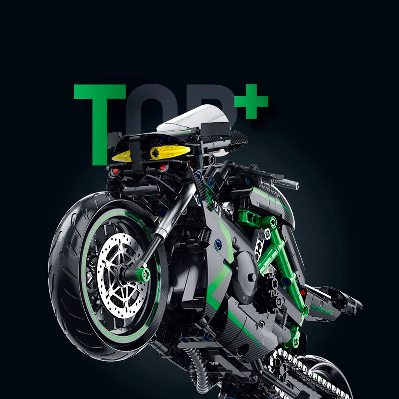 Green - 511 Pcs
1:8 scale green superbike motorcycle building block set technic sport bike model kit