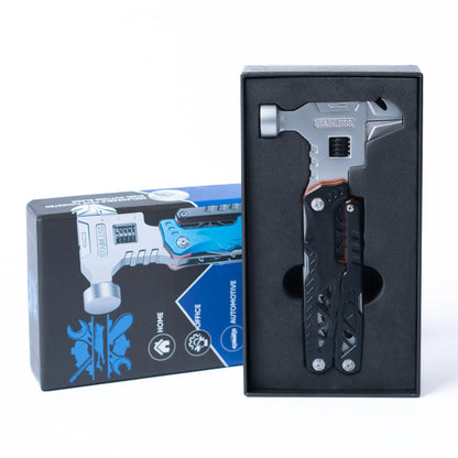 gift boxed folding hammer multitool for tool lovers, christmas present for campers hunters and diy repairers (Black)