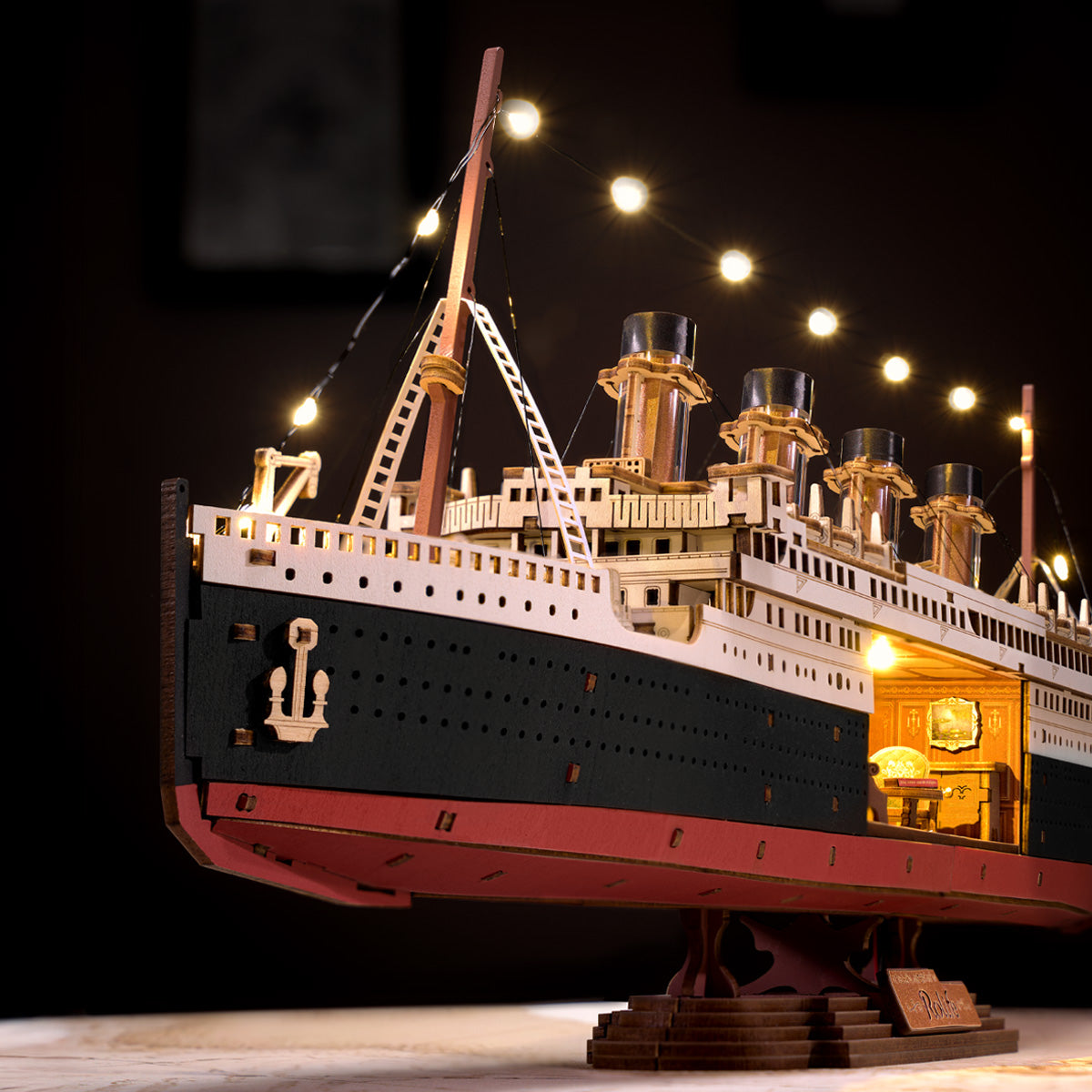 Titanic 3D wooden puzzle, RMS Titanic model kit, Titanic wooden model LED, ship model kit adult, 3D wooden ship puzzle, Titanic scale model, no glue model kit, wooden puzzle LED, Titanic gift history lover, DIY wooden model ship