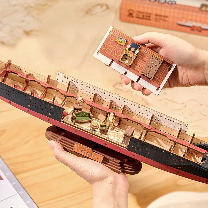 Titanic 3D wooden puzzle, RMS Titanic model kit, Titanic wooden model LED, ship model kit adult, 3D wooden ship puzzle, Titanic scale model, no glue model kit, wooden puzzle LED, Titanic gift history lover, DIY wooden model ship