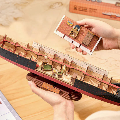 Titanic 3D wooden puzzle, RMS Titanic model kit, Titanic wooden model LED, ship model kit adult, 3D wooden ship puzzle, Titanic scale model, no glue model kit, wooden puzzle LED, Titanic gift history lover, DIY wooden model ship