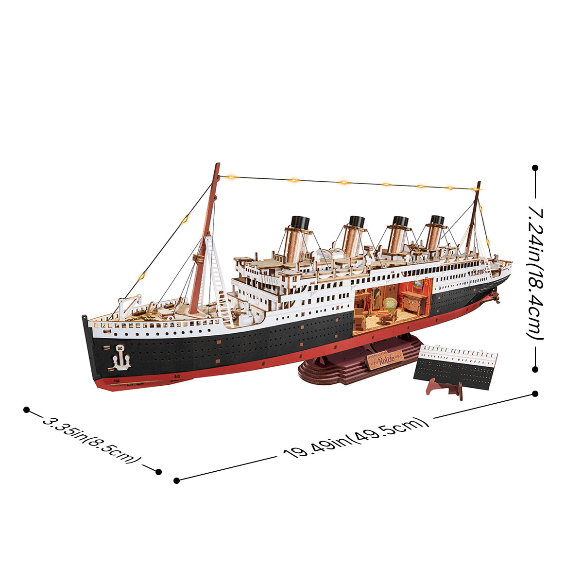 Titanic 3D wooden puzzle, RMS Titanic model kit, Titanic wooden model LED, ship model kit adult, 3D wooden ship puzzle, Titanic scale model, no glue model kit, wooden puzzle LED, Titanic gift history lover, DIY wooden model ship