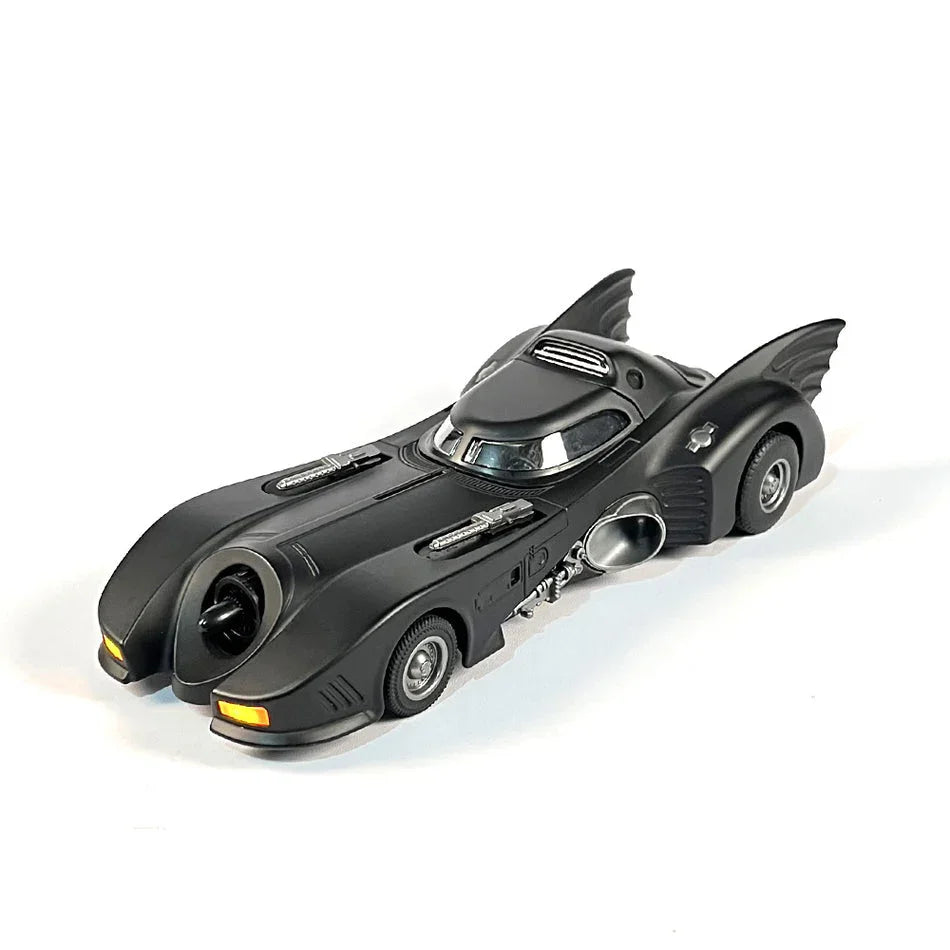 Classic 1989 Batman car diecast replica with opening cockpit and front turbine, 1/18 Batmobile gift for Batman fans, 1989 Black
