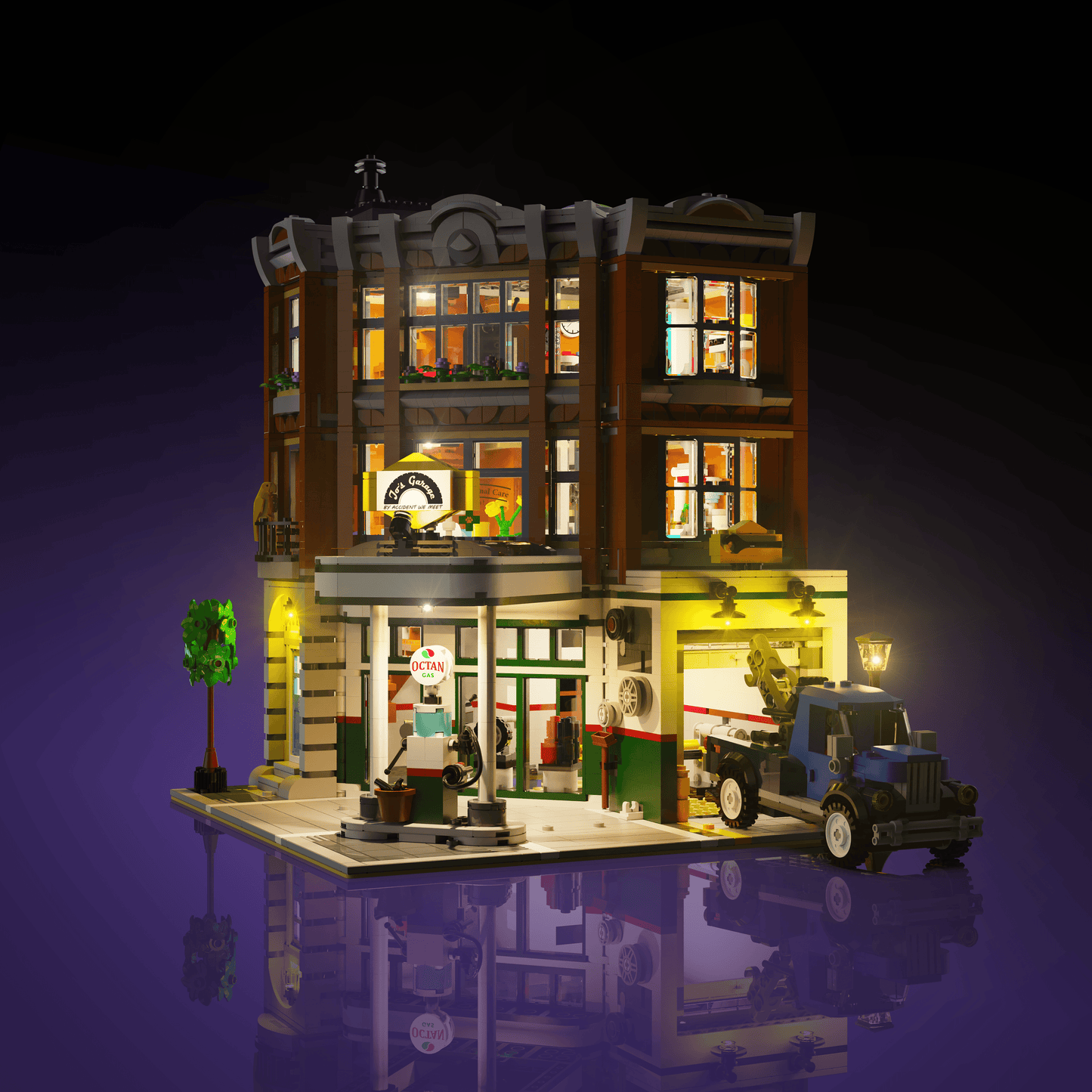 Puzzloria™ | Light Kit for LEGO® Corner Garage - Puzzloria