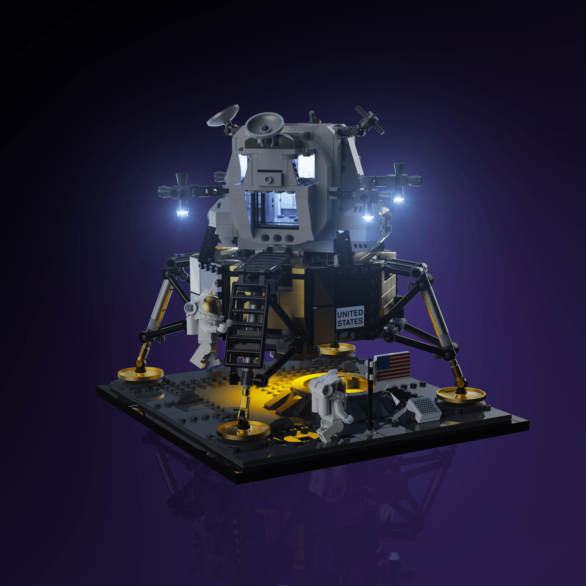 Puzzloria™ | Light Kit for LEGO® NASA Apollo 11 Lunar Lander - Puzzloria