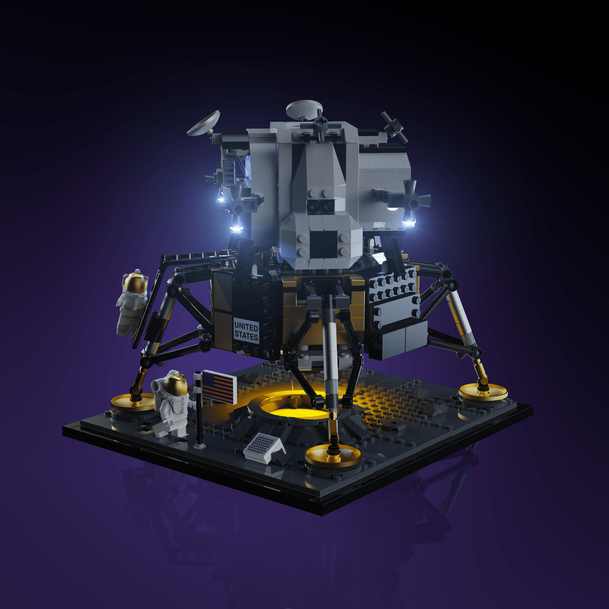 Puzzloria™ | Light Kit for LEGO® NASA Apollo 11 Lunar Lander - Puzzloria