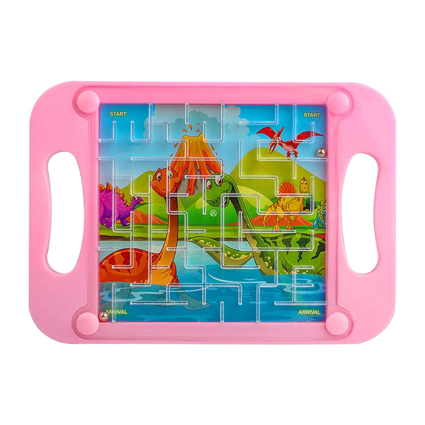 sealed ball maze puzzle no loose parts choking safe travel toy for car rides restaurants grandparent visits – Purple, Green, Blue, Pink