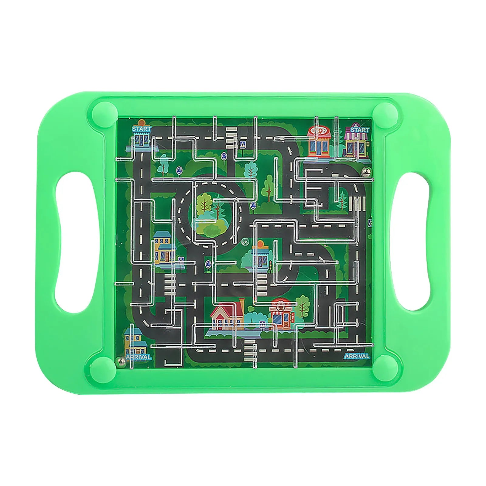 handheld gravity maze board sealed steel ball cartoon dinosaur shark graphics preschool spatial reasoning toy – Purple, Green, Blue, Pink