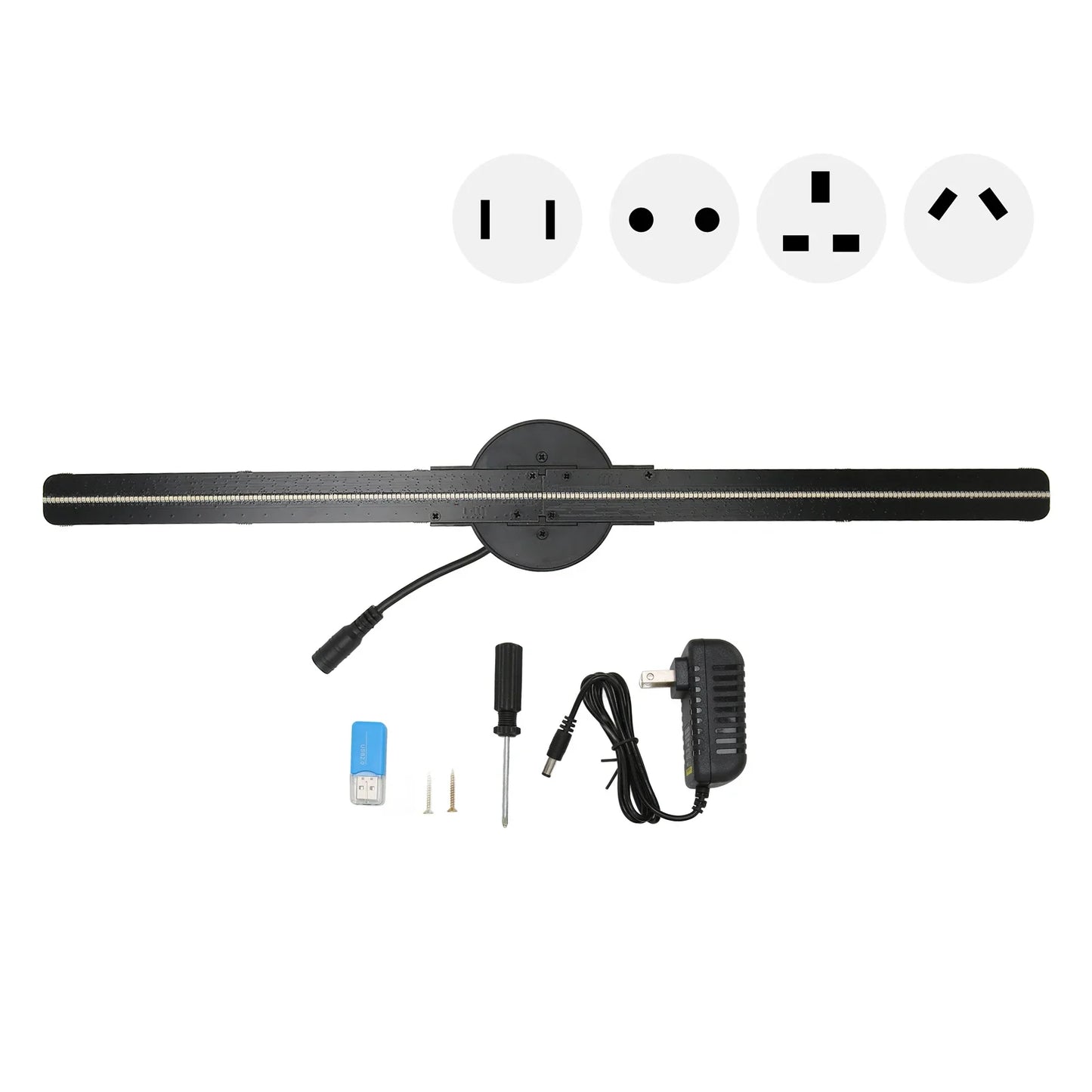 3D Holographic Fan 2000x224 LED WiFi Projector Display Hologram EU AU US UK