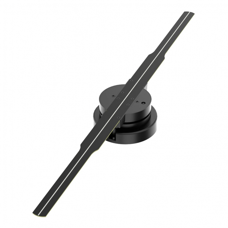 3D holographic fan WiFi LED projector displaying floating borderless holographic images for business advertising and retail displays