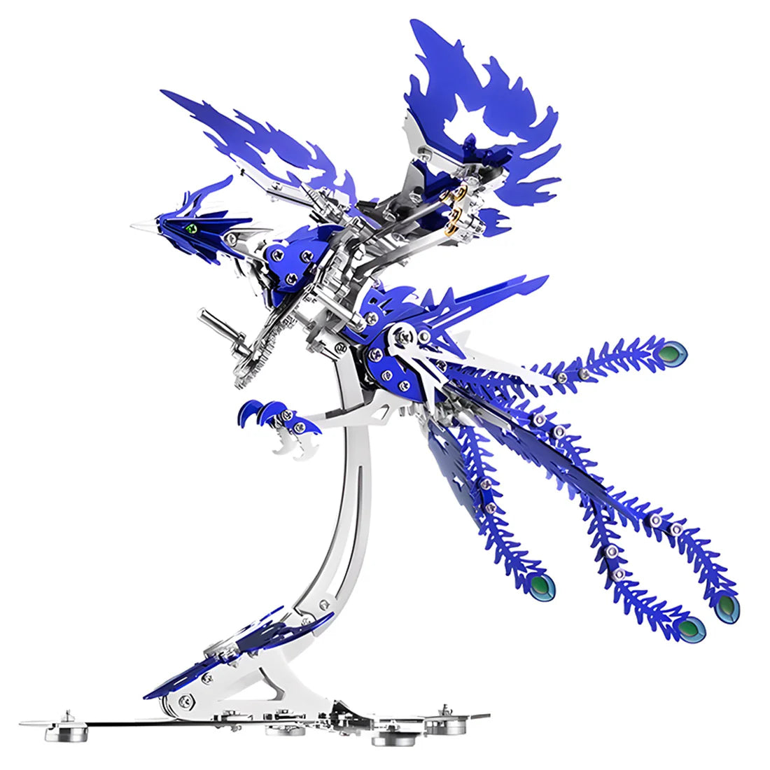 Puzzloria | Phoenix Rising 3D Mechanical Stainless Steel Bionic Assembly Kit - blue