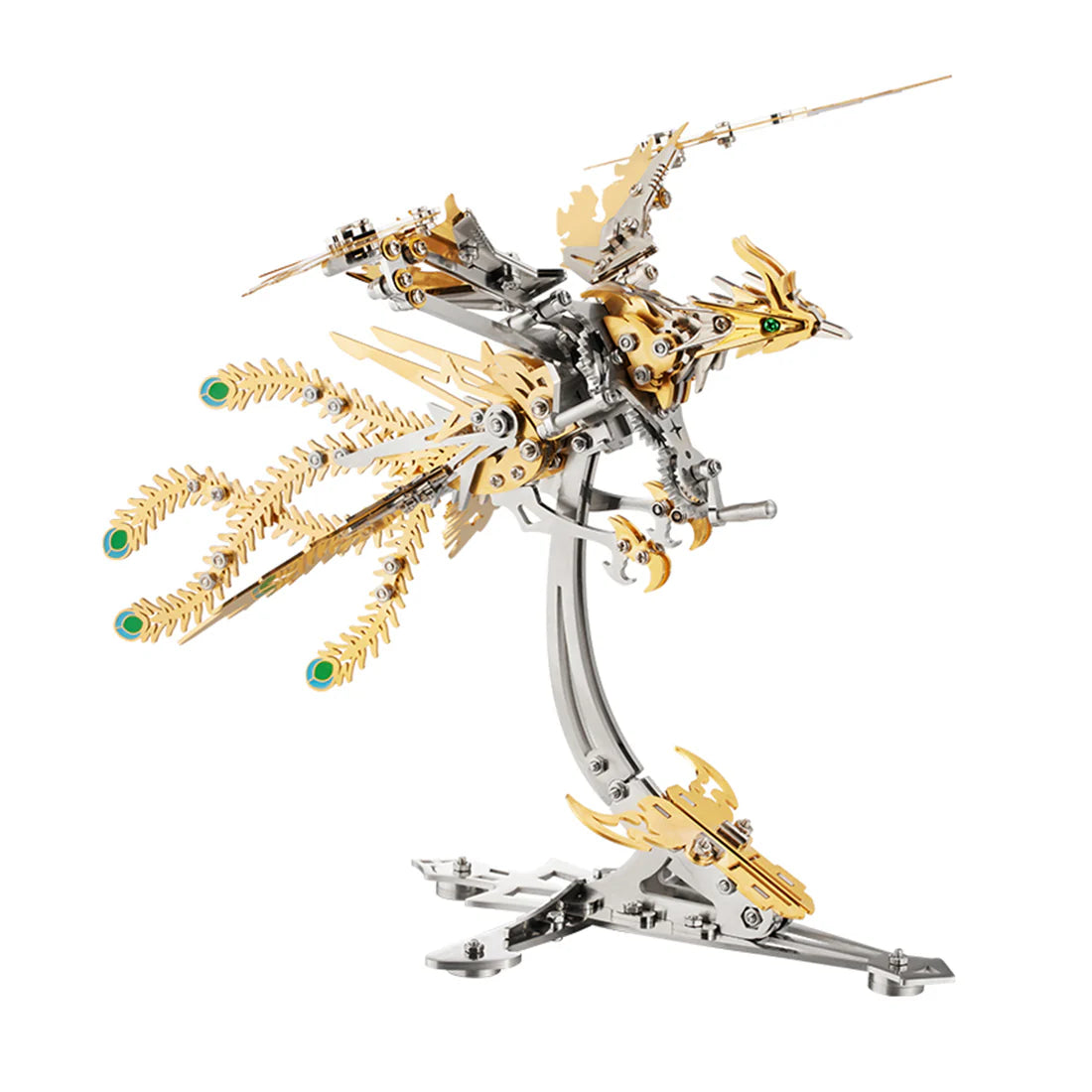 Puzzloria | Phoenix Rising 3D Mechanical Stainless Steel Bionic Assembly Kit - yellow