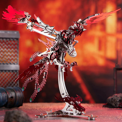 Puzzloria | Phoenix Rising 3D Mechanical Stainless Steel Bionic Assembly Kit - Red