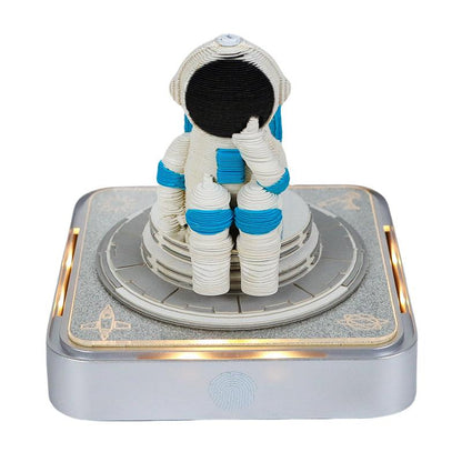3d memo pad calendar astronaut paper model on light up base, space desk decor gift for teens and coworkers, Astronaut