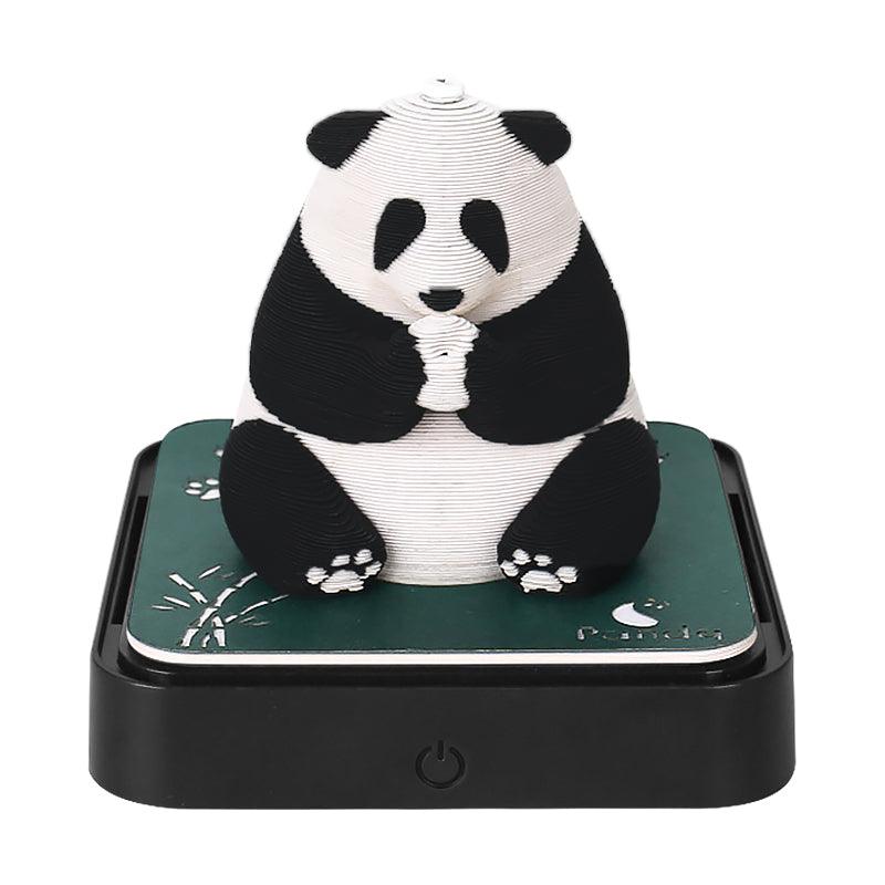 giant panda 3d memo pad sitting bear paper sculpture, cute desk calendar gift for animal lovers, Big Panda