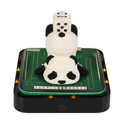 mahjong panda 3d memo pad with tile table scene, fun desk calendar and gift for mahjong players, Mahjong Panda