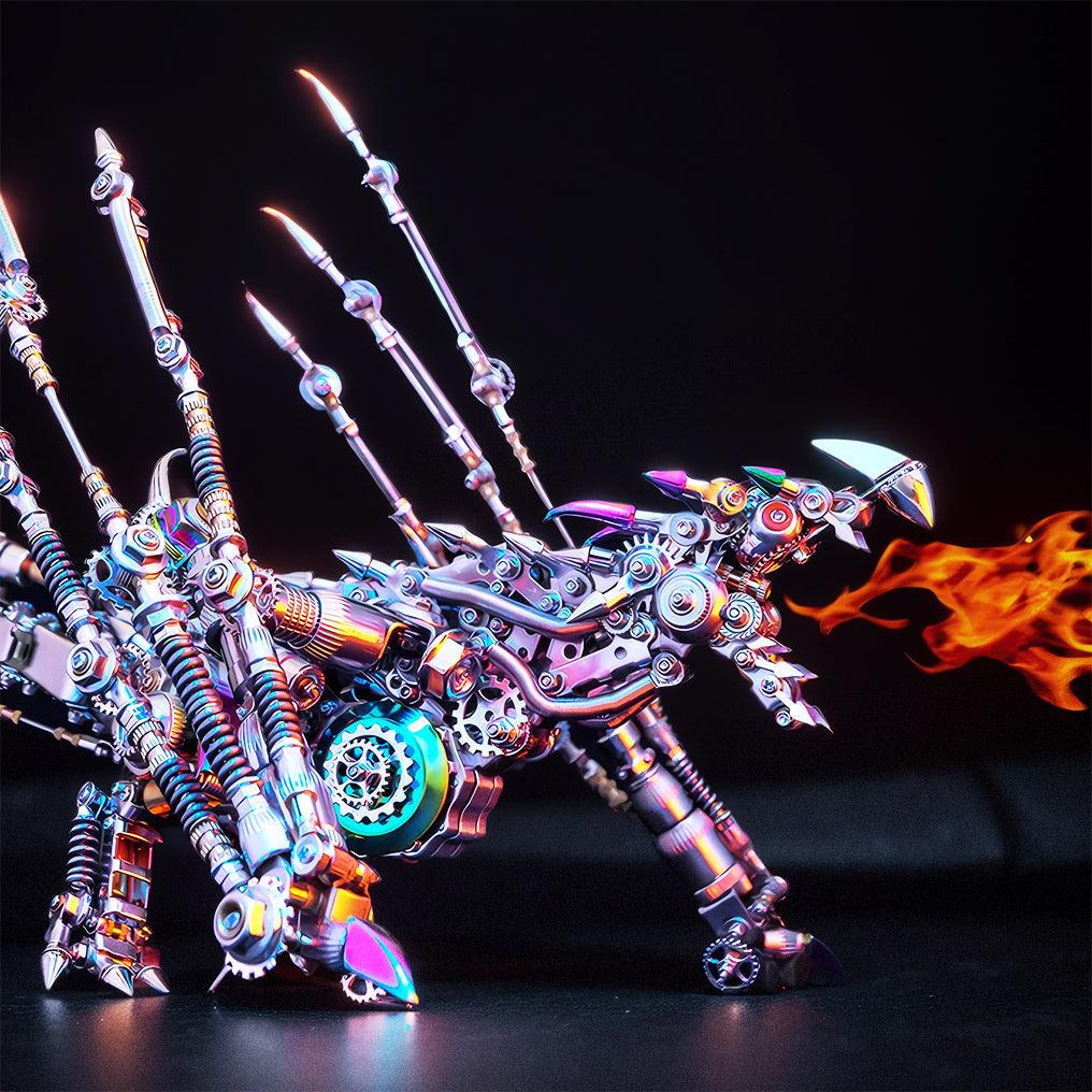 illuminated led dragon model kit multi color glowing spine horns mythical creature display sculpture for desk