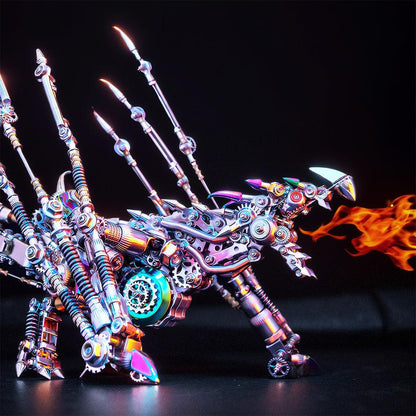 illuminated led dragon model kit multi color glowing spine horns mythical creature display sculpture for desk