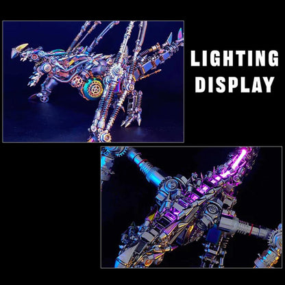 illuminated led dragon model kit multi color glowing spine horns mythical creature display sculpture for desk