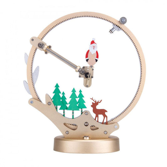 motorised 3d metal model kit santa forest scene with colour changing LED moving display, Santa Claus