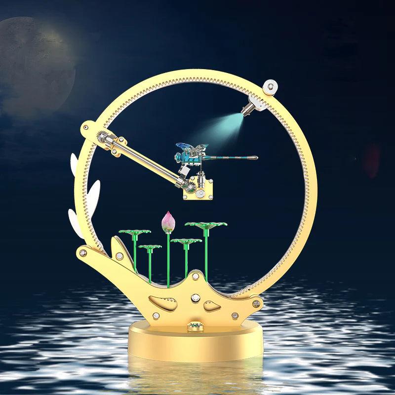 3d metal insect model kit motorised dragonfly with lit spotlight collectible display for adults, Dragonfly