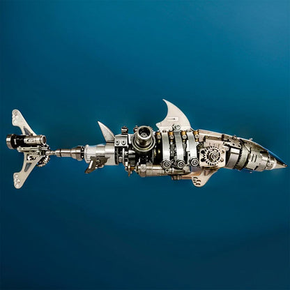 Puzzloria™ | DIY 3D Metal Mechanical Shark Puzzle Model Assembly Kit-209PCS - Puzzloria
