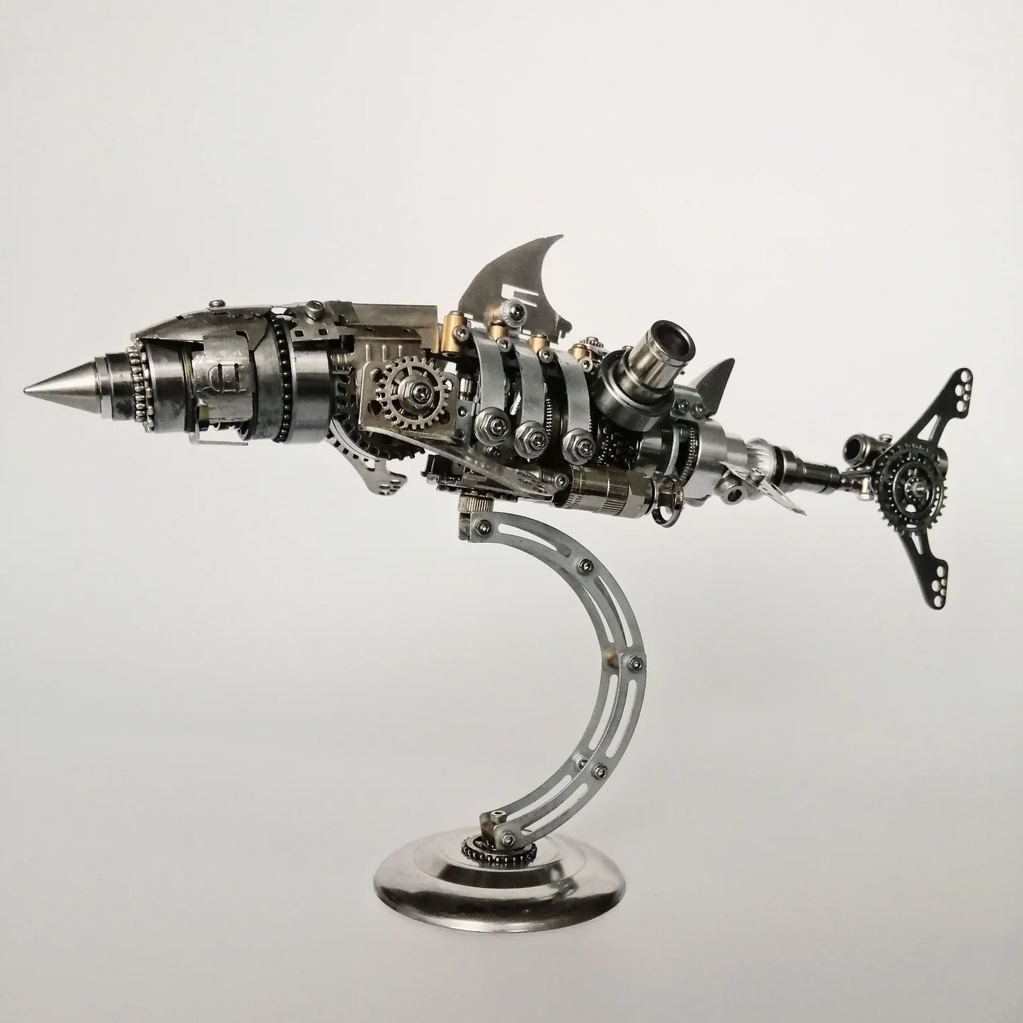 Puzzloria | DIY 3D Metal Mechanical Shark Puzzle Model Assembly Kit-209PCS