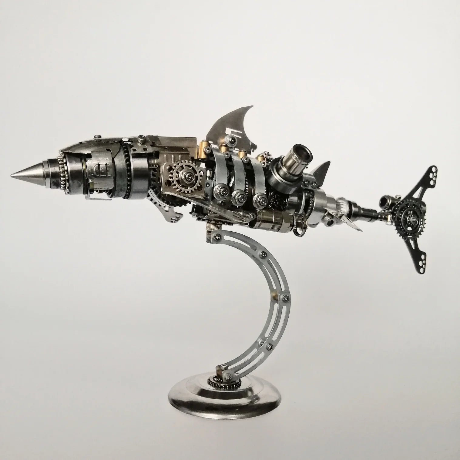 Puzzloria | DIY 3D Metal Mechanical Shark Puzzle Model Assembly Kit-209PCS