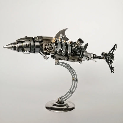 Puzzloria | DIY 3D Metal Mechanical Shark Puzzle Model Assembly Kit-209PCS