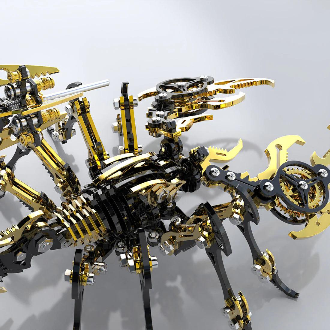 3D metal scorpion side body close-up showing mechanical build articulated leg joint construction – Red, Blue, Gold, Purple, Golden Black, Green, Silver