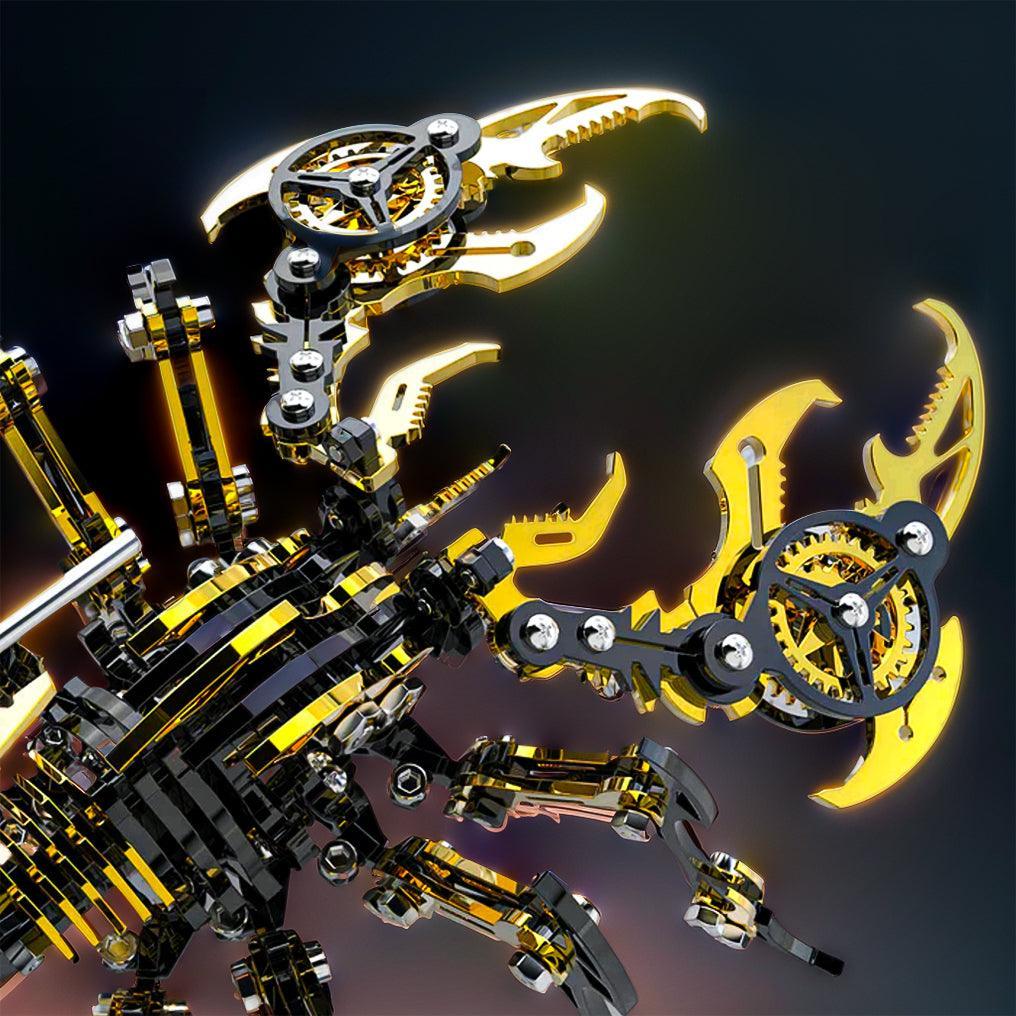 3D metal scorpion claws close-up showing articulated pincer mechanism with gear precision detail – Red, Blue, Gold, Purple, Golden Black, Green, Silver