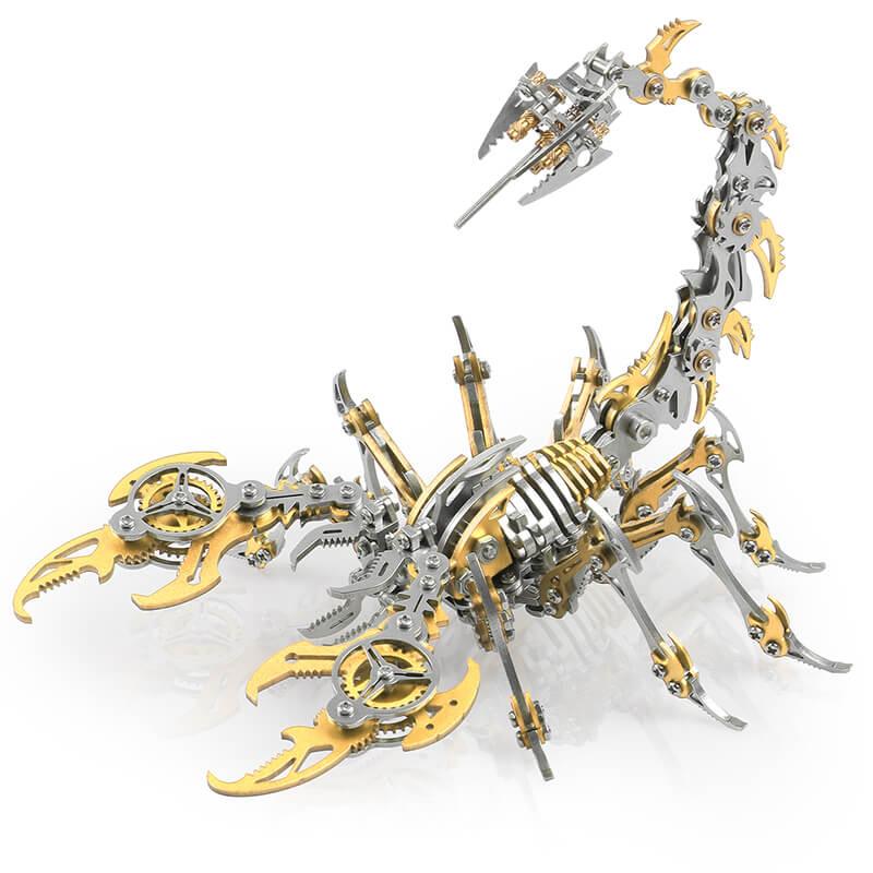3D metal scorpion king puzzle gold variant mechanical stainless steel DIY adult model kit display – Gold