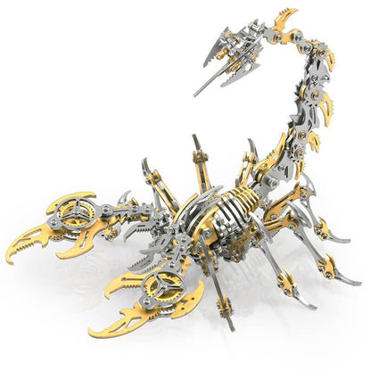 3D metal scorpion king puzzle gold variant mechanical stainless steel DIY adult model kit display – Gold
