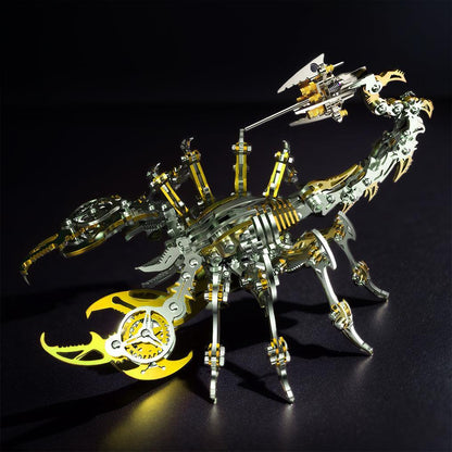 Gold 3D metal scorpion mechanical model dramatic dark backdrop adult collector display piece – Gold