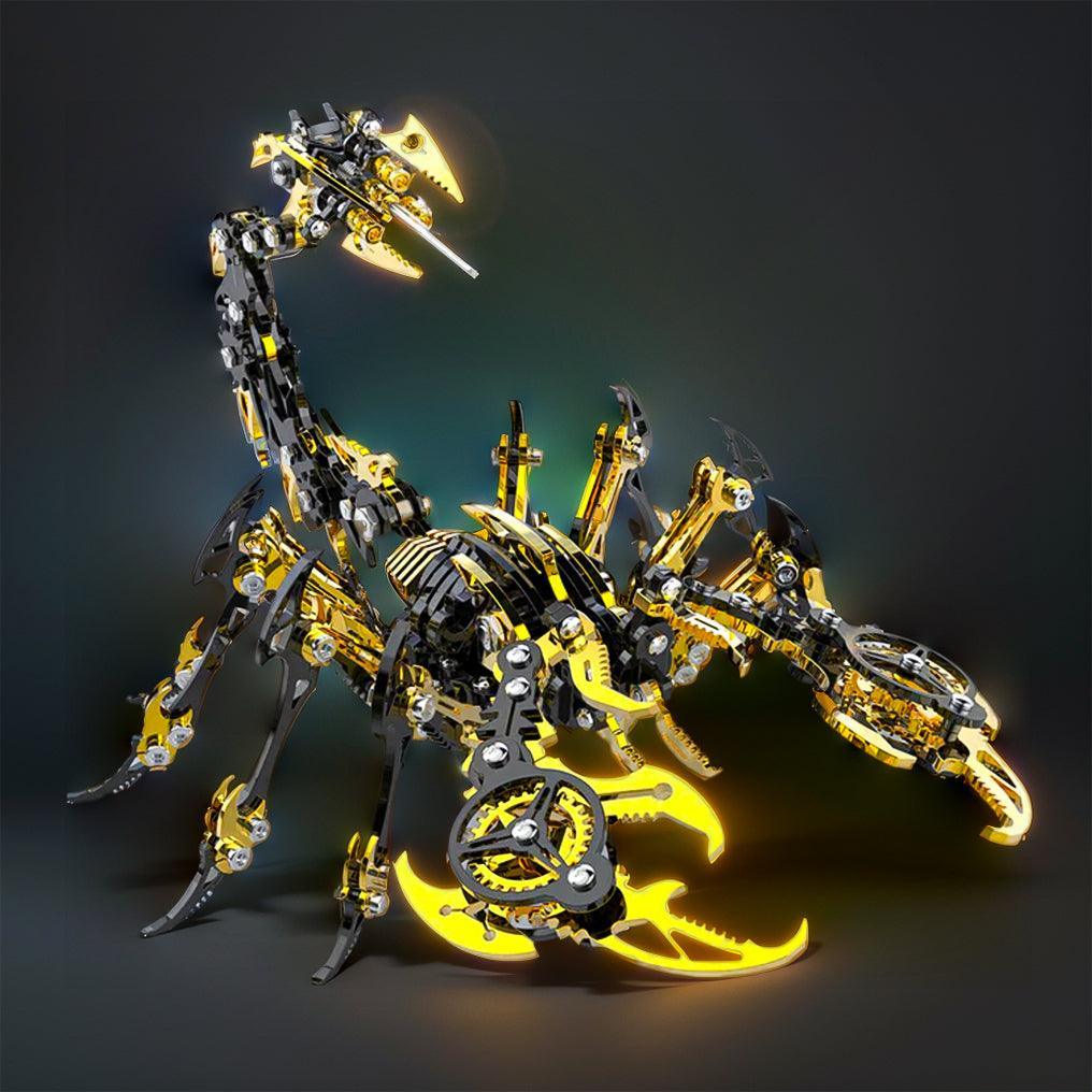 Golden black 3D metal scorpion king dramatic glow lighting mechanical model adult display – Golden Black