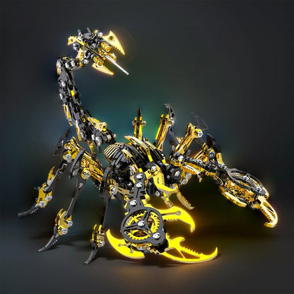 Golden black 3D metal scorpion king dramatic glow lighting mechanical model adult display – Golden Black