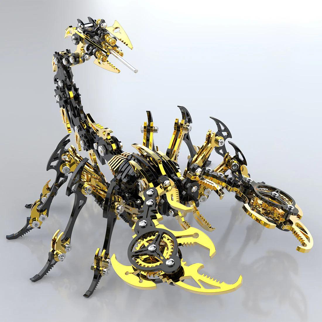 Golden black 3D metal scorpion alternate angle assembled puzzle model with articulated tail – Golden Black