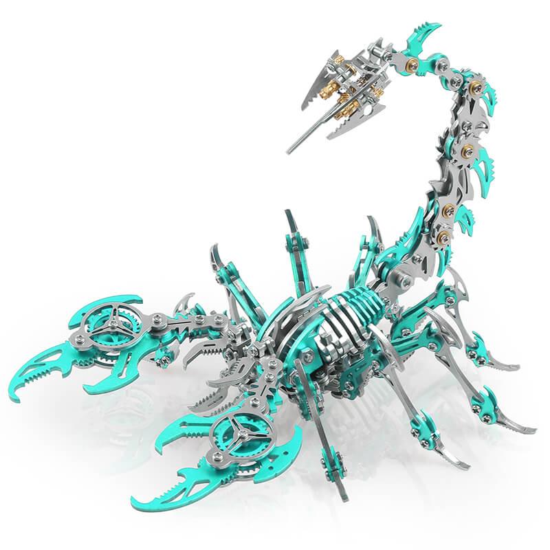 3D metal scorpion king puzzle green variant mechanical stainless steel DIY adult model kit display – Green